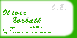 oliver borbath business card