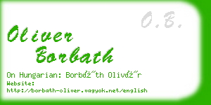 oliver borbath business card